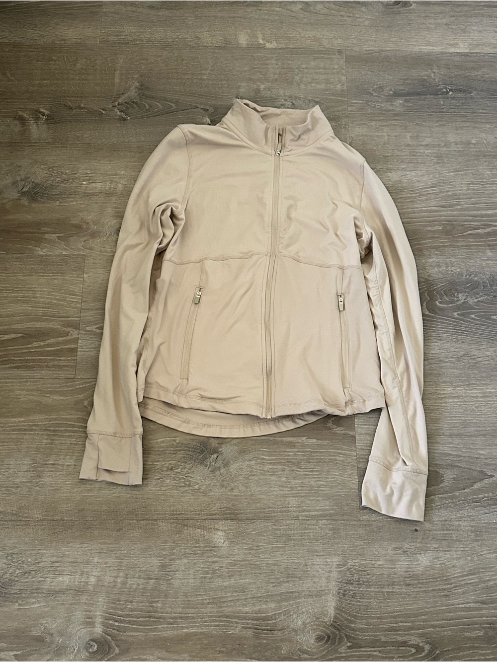 RNWY Contemporary Fashion Beige Full Zip Track Jacket Large Athleisure